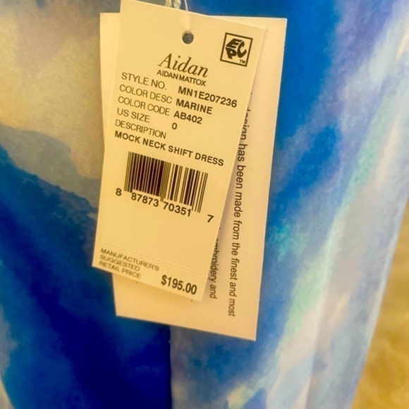 Aidan by Aidan Mattox Womens Mini Chiffon‎ Shift Dress Sz 0 Prom Party  Cocktail - Picture 5 of 6